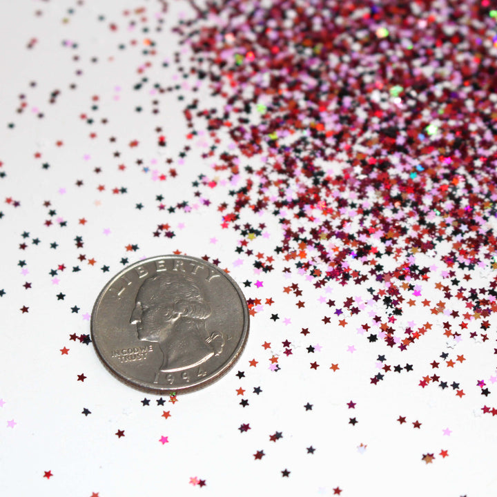 Twilight Twinkle Glitter by GlitterLambs.com. 1mm (.040) tiny star shaped glitter.