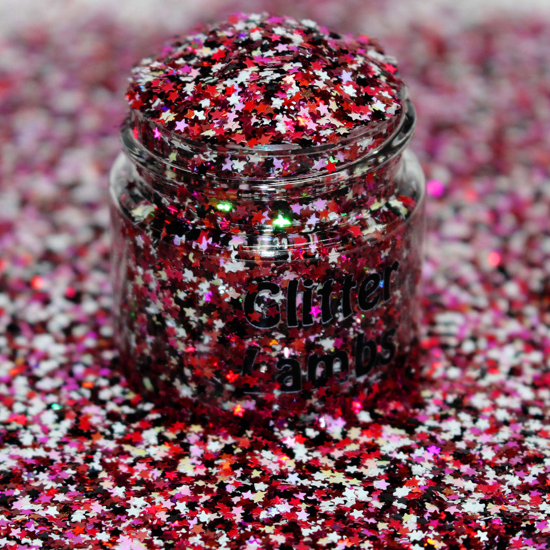 Twilight Twinkle Glitter by GlitterLambs.com. 1mm (.040) tiny star shaped glitter.