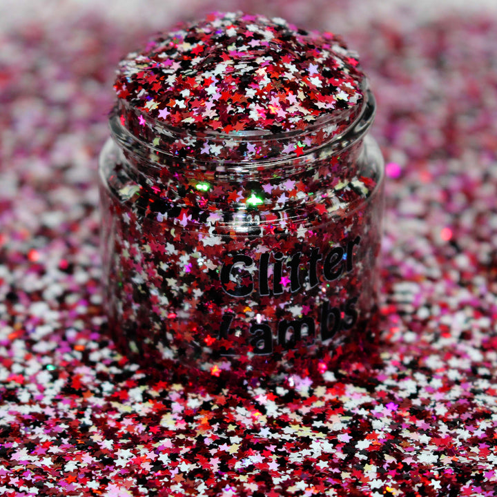 Twilight Twinkle Glitter by GlitterLambs.com. 1mm (.040) tiny star shaped glitter.