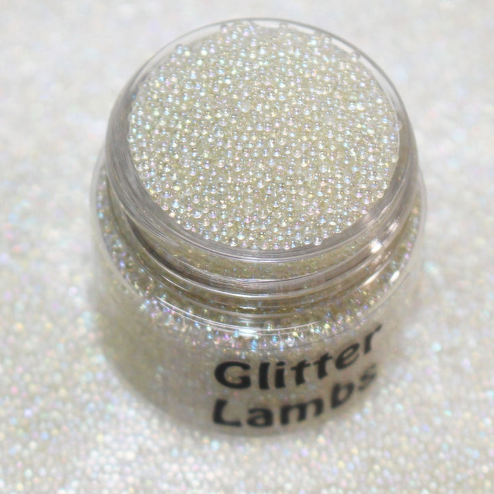 A Whisker Of A Cat Caviar Beads (0.6-0.8mm) by GlitterLambs.com Ivory Colored