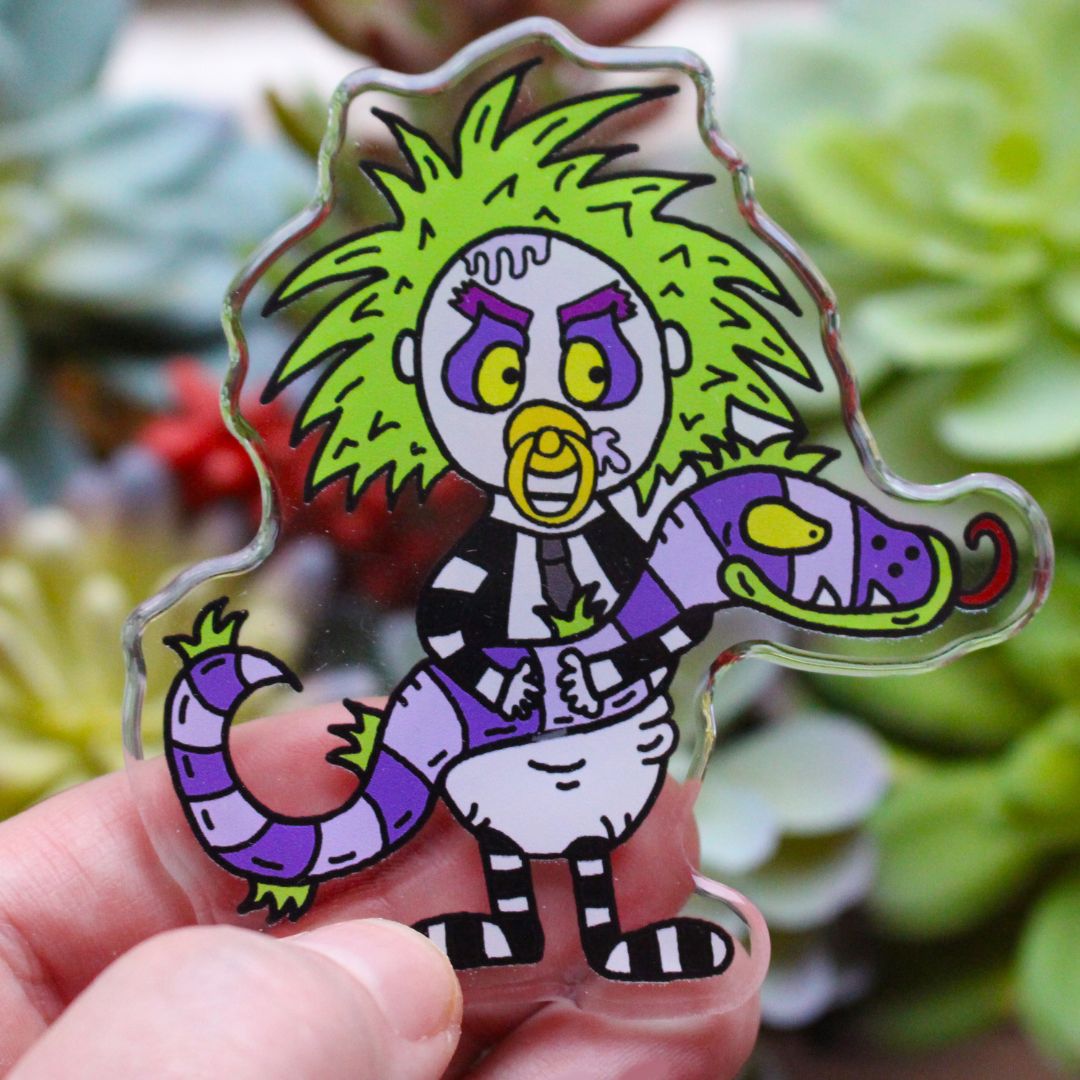Baby Beetlejuice Sandworm Halloween Magnet