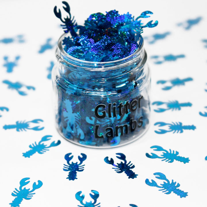 Blue Lobsters glitter by GlitterLambs.com Crawfish Crayfish Crawdad glitters crab boil