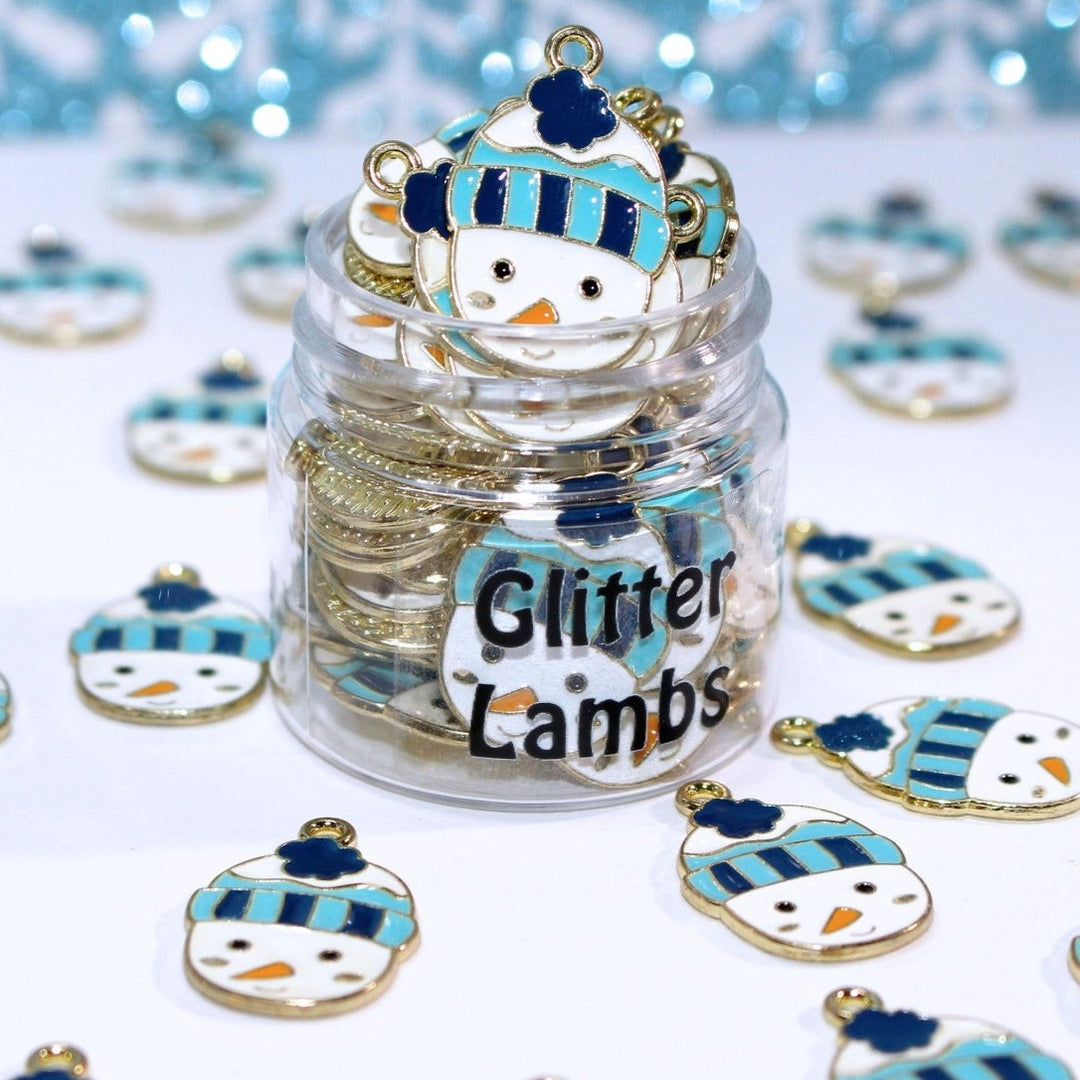 Snowman Christmas Necklace Charm by GlitterLambs.com