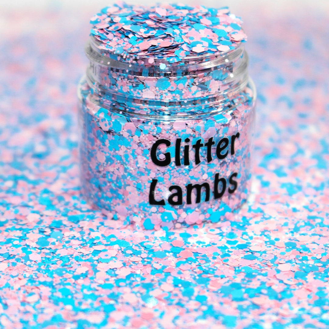 Cotton Candy Cupcakes Glitter by GlitterLambs.com. Pink and Blue Glitter