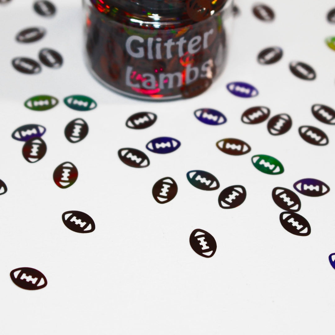 Game Day(5mm) Football Glitter Holographic by GlitterLambs.com