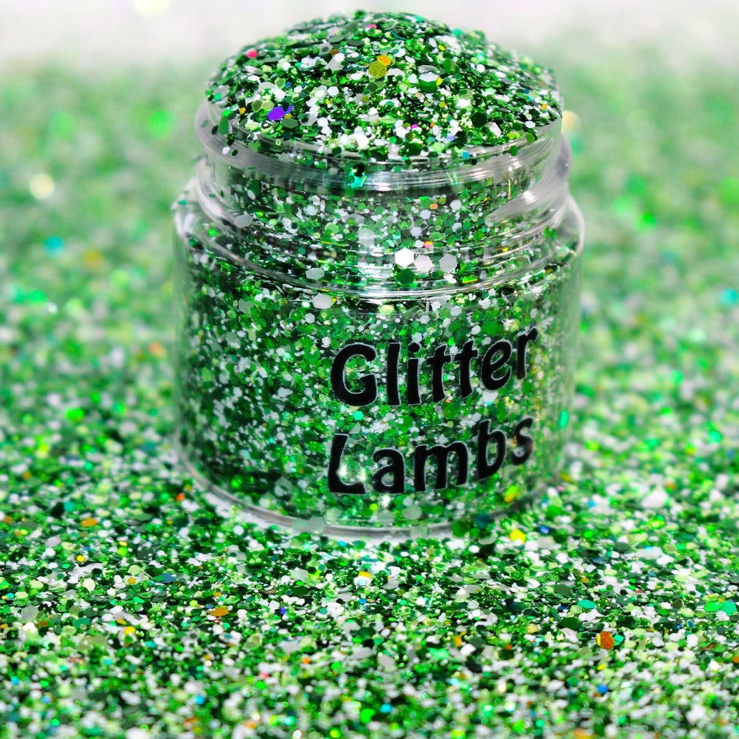 I'm Only A Morning Person On Christmas Glitter by GlitterLambs.com Green Glitter