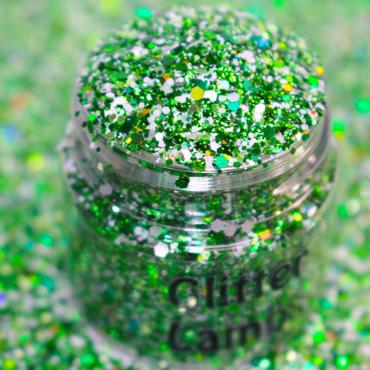 I'm Only A Morning Person On Christmas Glitter by GlitterLambs.com Green Glitter