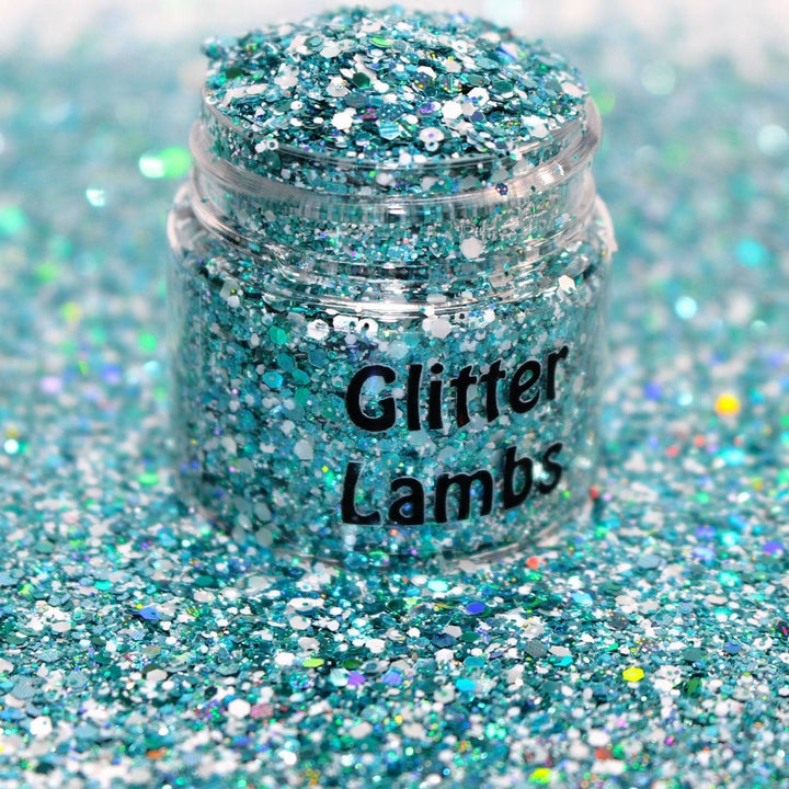 Jack Frost Ain't Gonna Nip At My Nose Christmas Blue Glitter by GlitterLambs.com