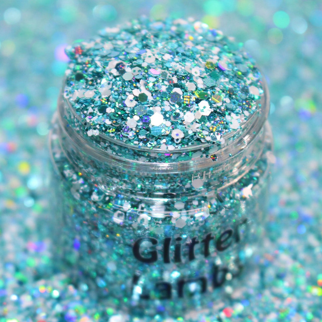 Jack Frost Ain't Gonna Nip At My Nose Christmas Blue Glitter by GlitterLambs.com