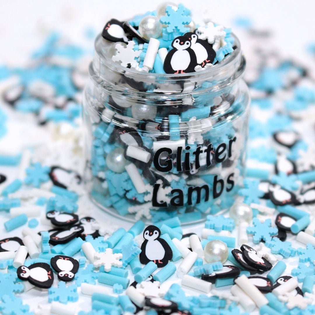 Penguins Christmas Carnival Clay Sprinkle Mix by GlitterLambs.com