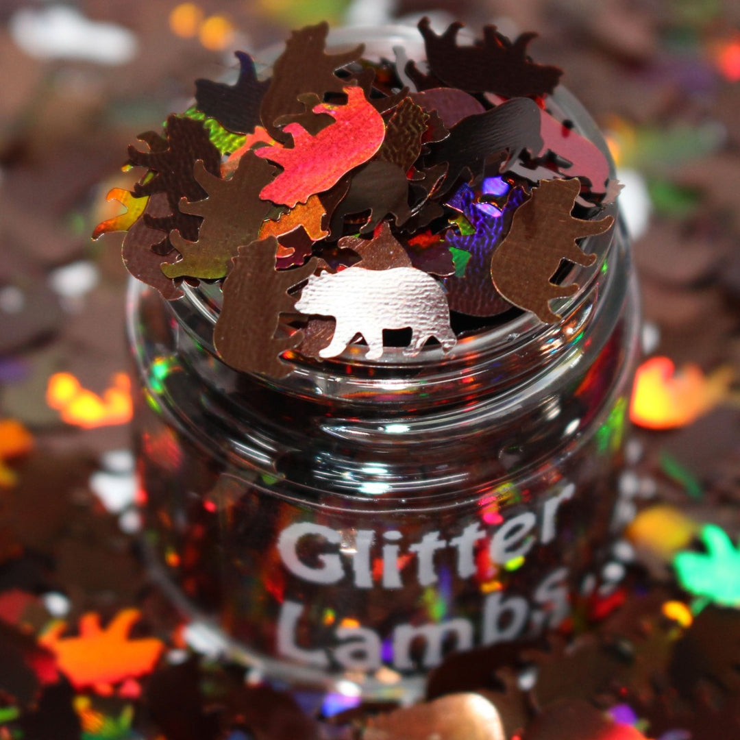 Snow Bear Brown Holographic Glitter by GlitterLambs.com