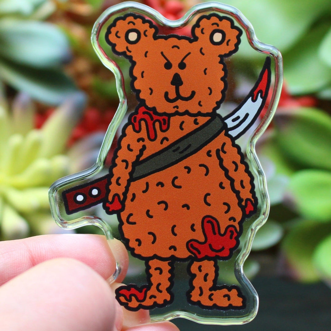 Killer Teddy Bear With Sword Halloween Magnet