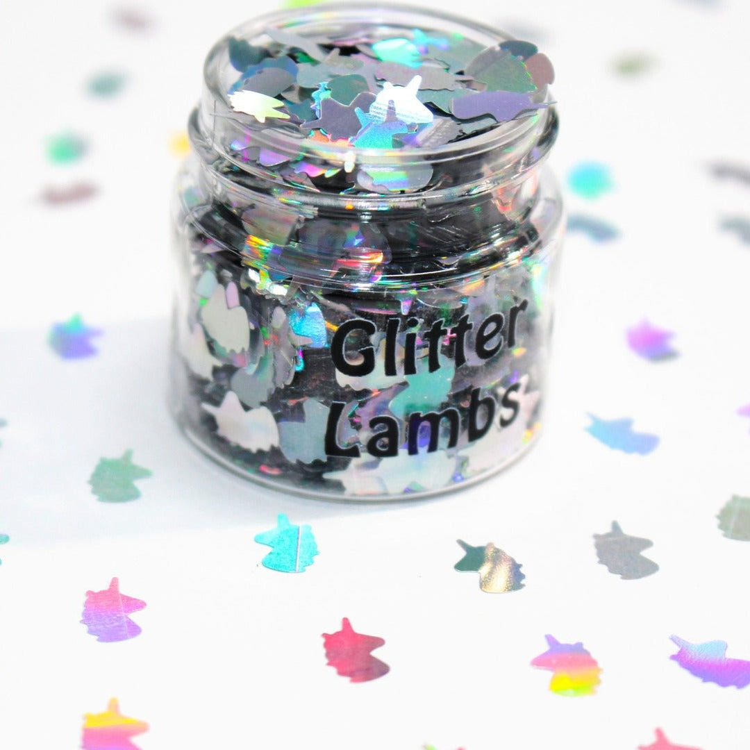 Unicorn Ranch silver holographic glitter by GlitterLambs.com