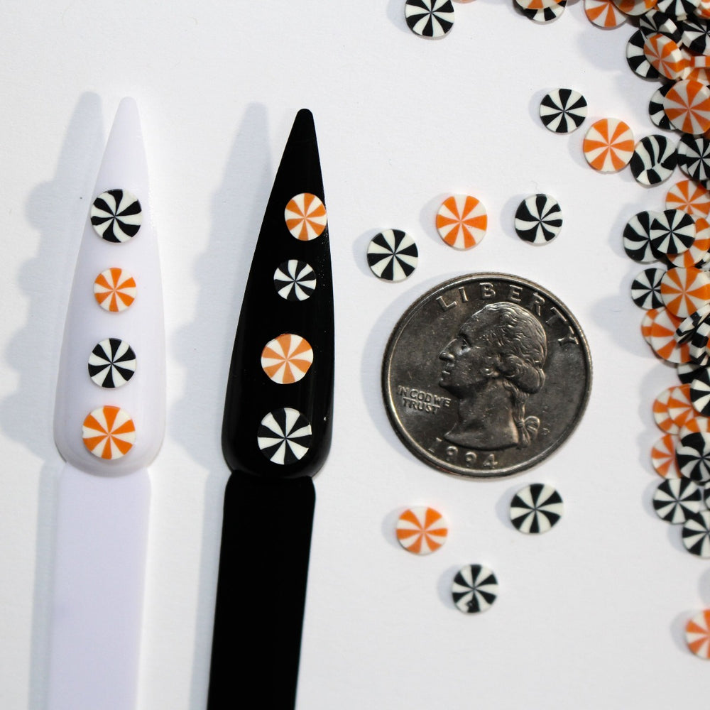 Witches Waltz Halloween Peppermint Clay Sprinkles (5mm) Black, Orange