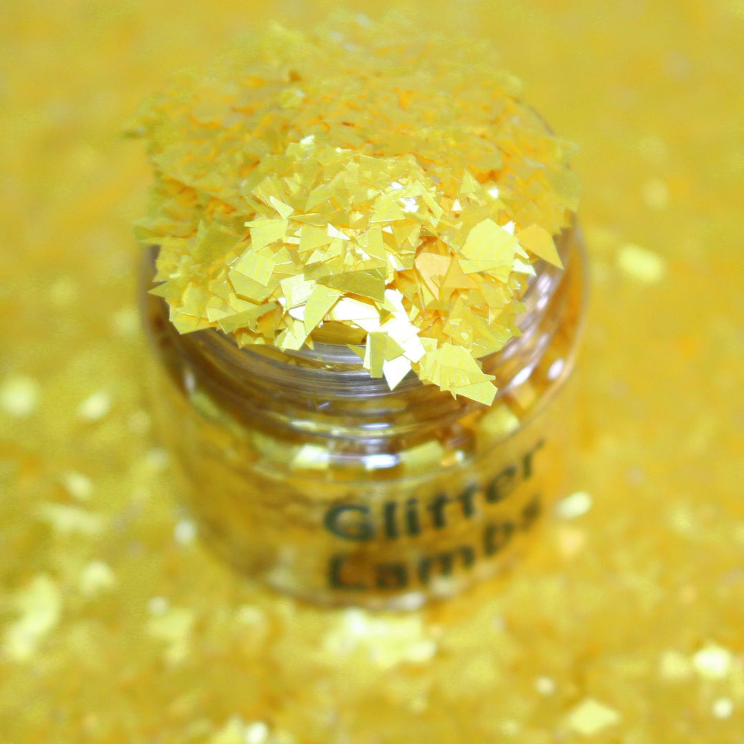 Wolf Howling At The Moon Yellow Mylar Glitter by GlitterLambs.com