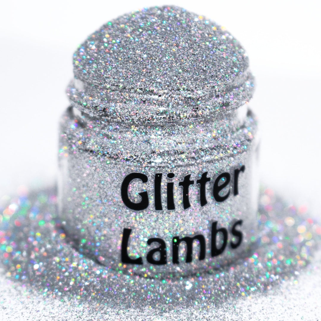 "100% Educated" is a silver holographic glitter by GlitterLambs.com. Nail Glitter, Craft Glitter, Glitter For Slime, Body Glitter.
