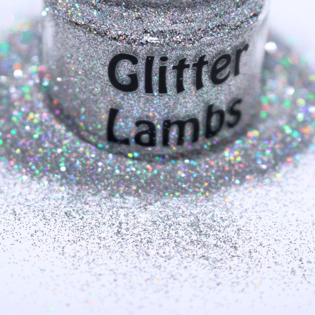 "100% Educated" is a silver holographic glitter by GlitterLambs.com. Nail Glitter, Craft Glitter, Glitter For Slime, Body Glitter.