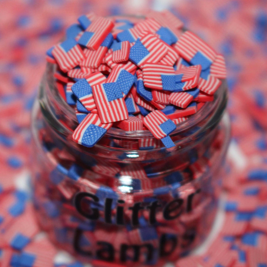 4tth Of July Fake Flag Clay Sprinkles by GlitterLambs.com