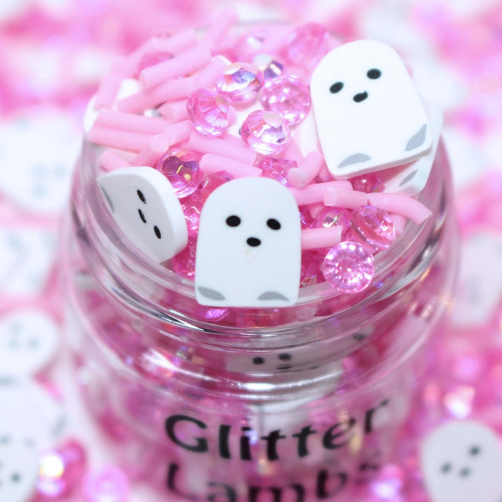 Baby Sugar Ghosts Halloween Clay Sprinkles and beads by GlitterLambs.com