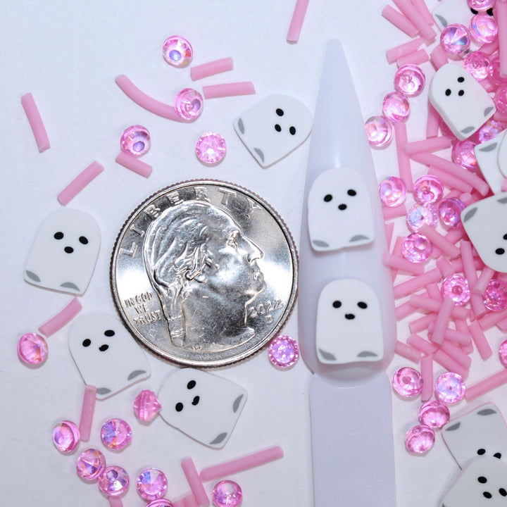 Baby Sugar Ghosts Halloween Clay Sprinkles and beads by GlitterLambs.com