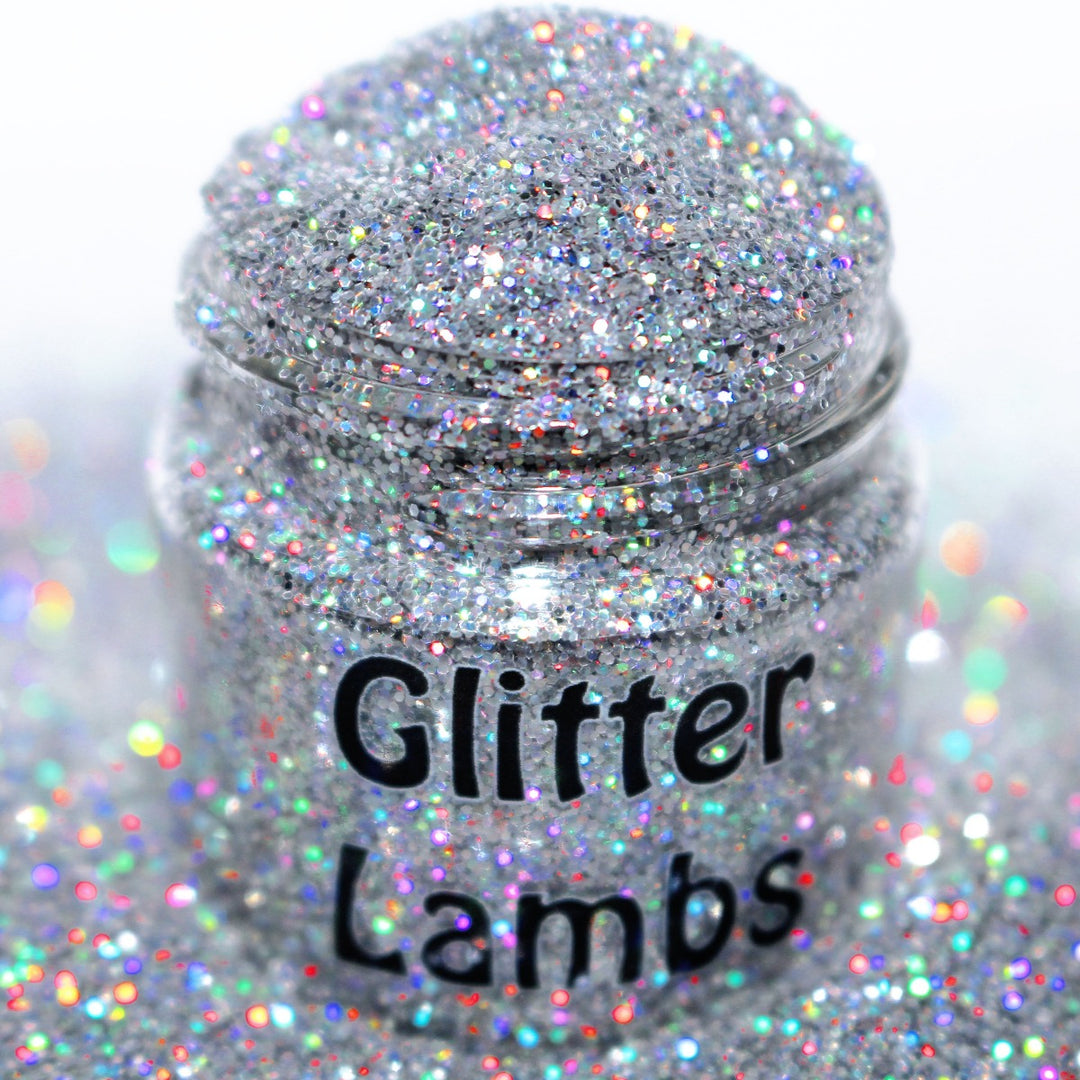 Billionaire Status Glitter by GlitterLambs.com | Silver Holographic Glitter .015 For Arts, Crafts, Nails, Resin