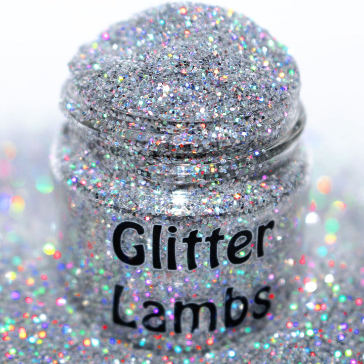 Billionaire Status Glitter by GlitterLambs.com | Silver Holographic Glitter .015 For Arts, Crafts, Nails, Resin