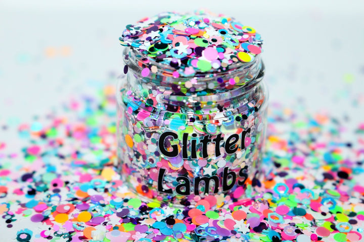 Care Bear Countdown Glitter. Great for arts, crafts, nails, resin,a acrylic pouring, etc. 