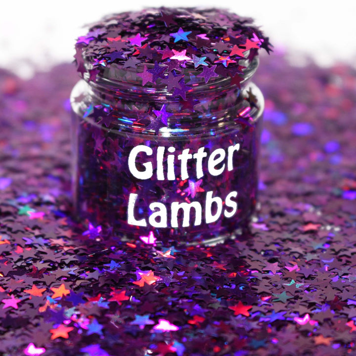 Come In For A Spell Halloween Holographic Purple Star Glitter by GlitterLambs.com