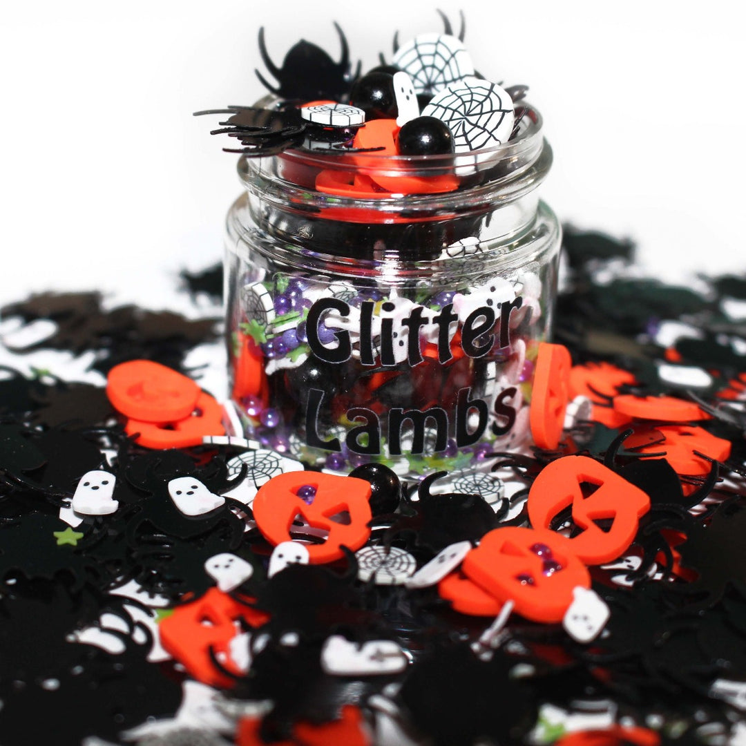 Creepy Crawly, Halloween FRIGHT clay sprinkles, glitter, beads by GlitterLambs.com