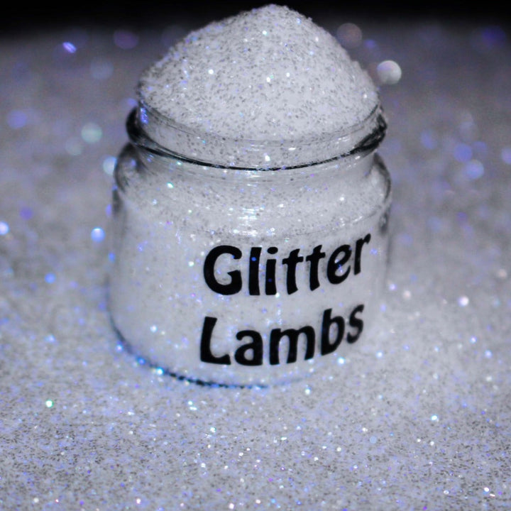 Cursed Tombstone Halloween Glitter by GlitterLambs.com White iridescent with blue shifts