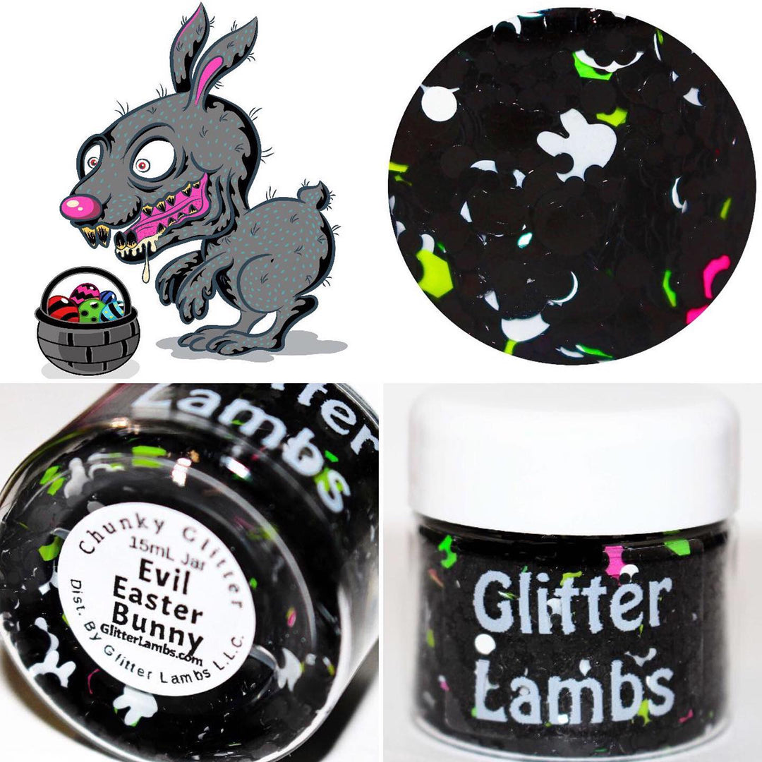 Evil Easter Bunny Glitter by GlitterLambs.com