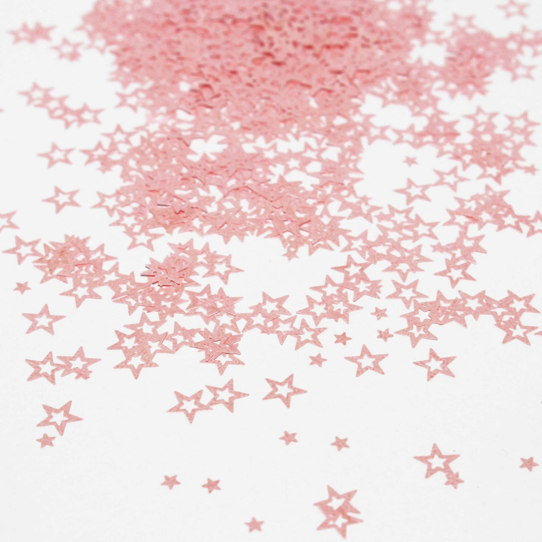 Faded Pink Hollow Star Glitter by GlitterLambs.com