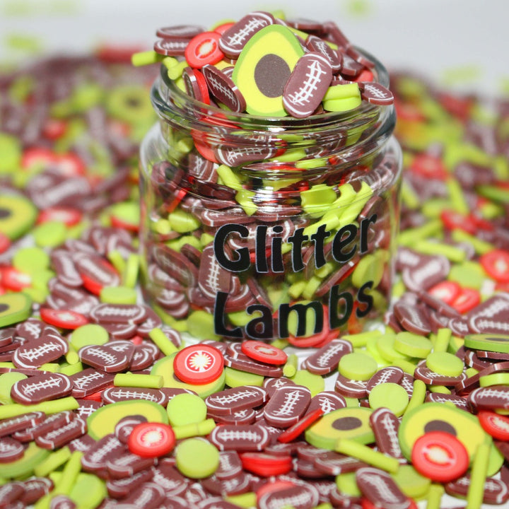 Football &amp; Avocado Dip Fake Sprinkles by GlitterLambs.com