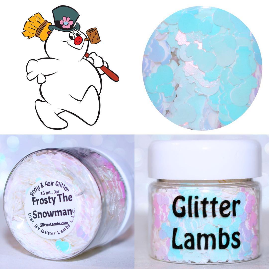 Glitter Lambs 'Frosty The Snowman" Christmas Body & Hair Glitter by GlitterLambs.com #glitter #christmas #christmasglitter #bodyglitter #frostythesnowman #glitterlambs