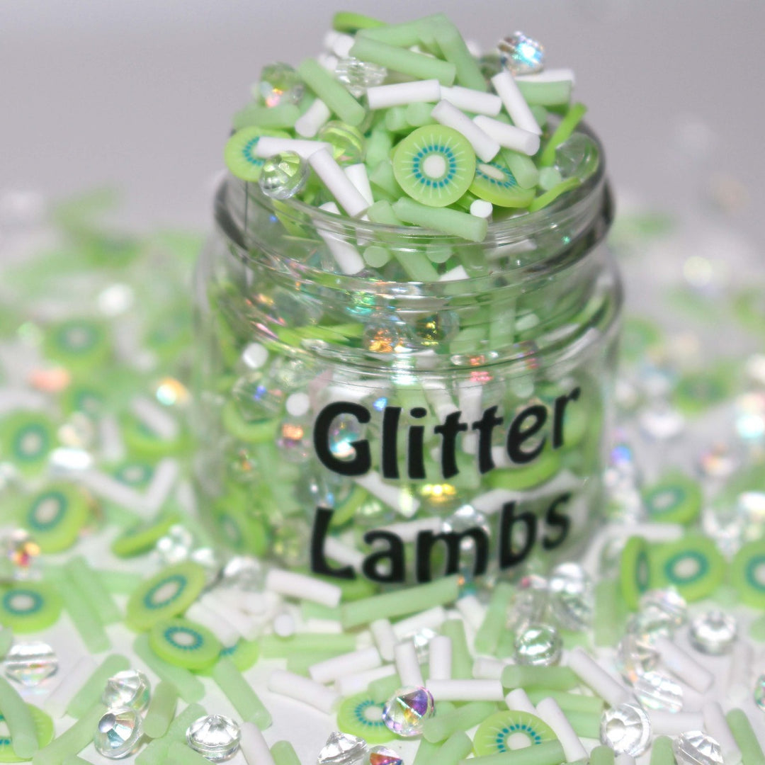 Frozen Kiwi Daiquiris Clay Slice Sprinkles & Bead Mix by GlitterLambs.com