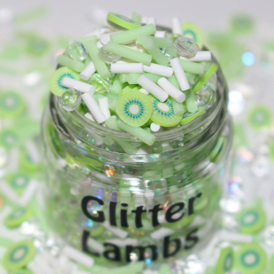 Frozen Kiwi Daiquiris Clay Slice Sprinkles & Bead Mix by GlitterLambs.com