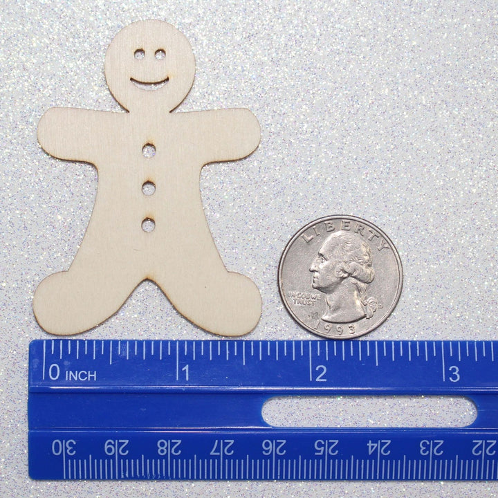 Gingerbread Man Christmas Laser Cut Out Wood Shapes Blanks