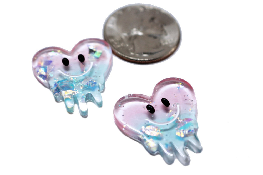 Dripping Glitter Heart Charm by GlitterLambs.com