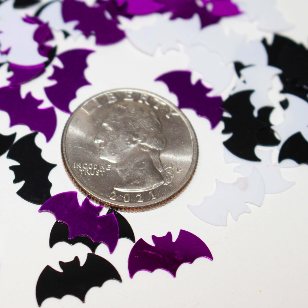 Halloween Boo Town Bat Glitter Purple Black White