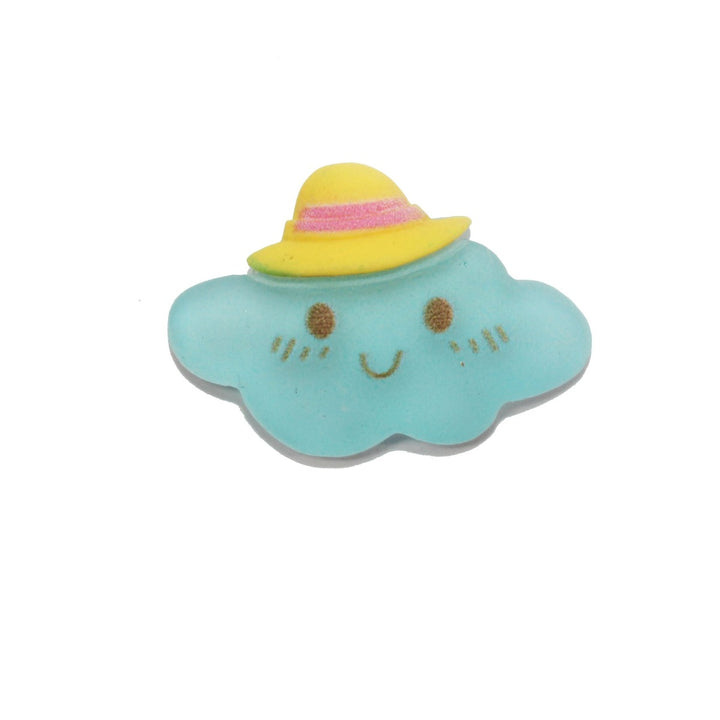 Happy Kawaii Cloud Wearing Hat Charm by GlitterLambs.com