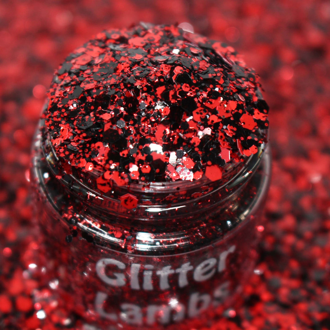Hell House Halloween Glitter by GlitterLambs.com Red and Black