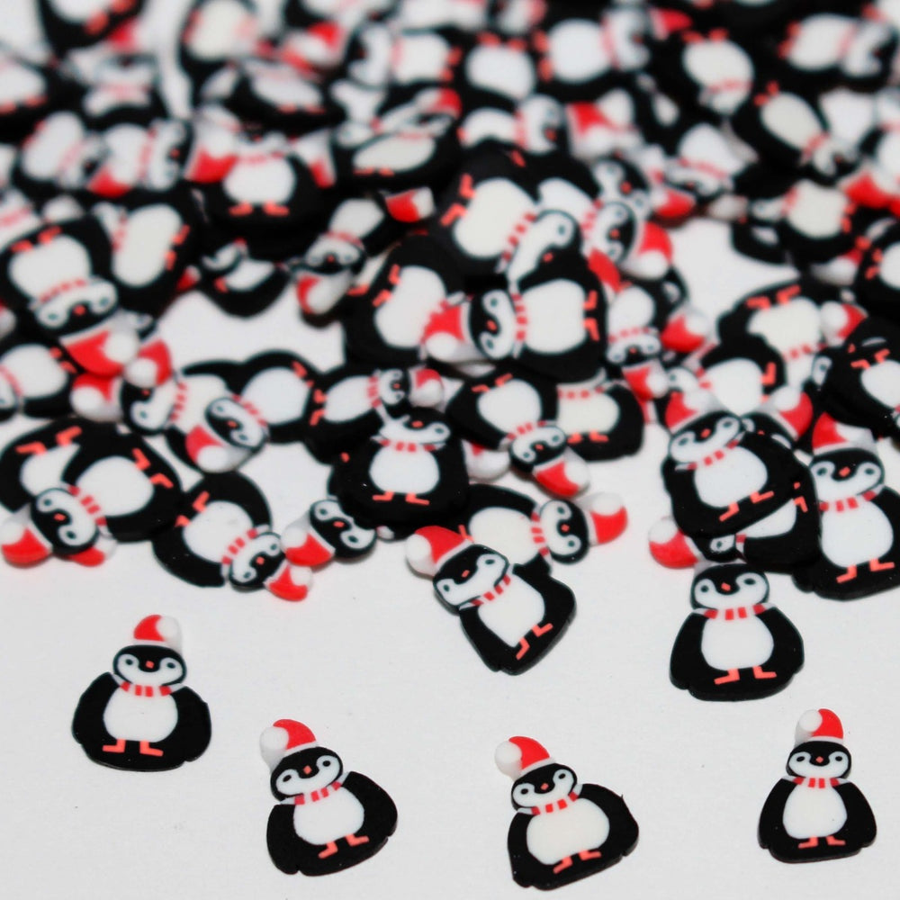 Holly Jolly Penguin Christmas Clay Sprinkles by GlitterLambs.com