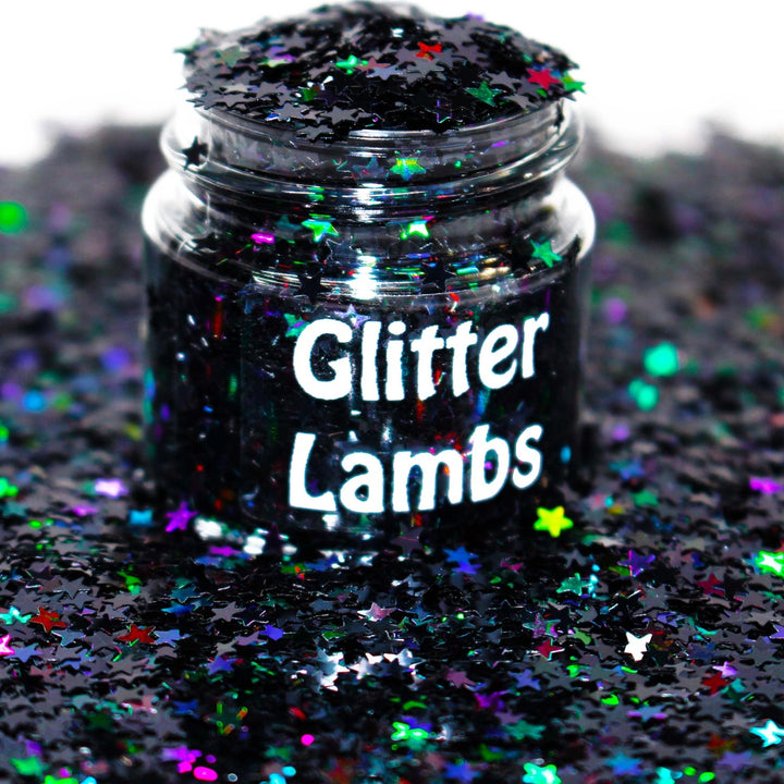 I've Got A Spell For That Black Holographic Star Glitter by GlitterLambs.com 3mm
