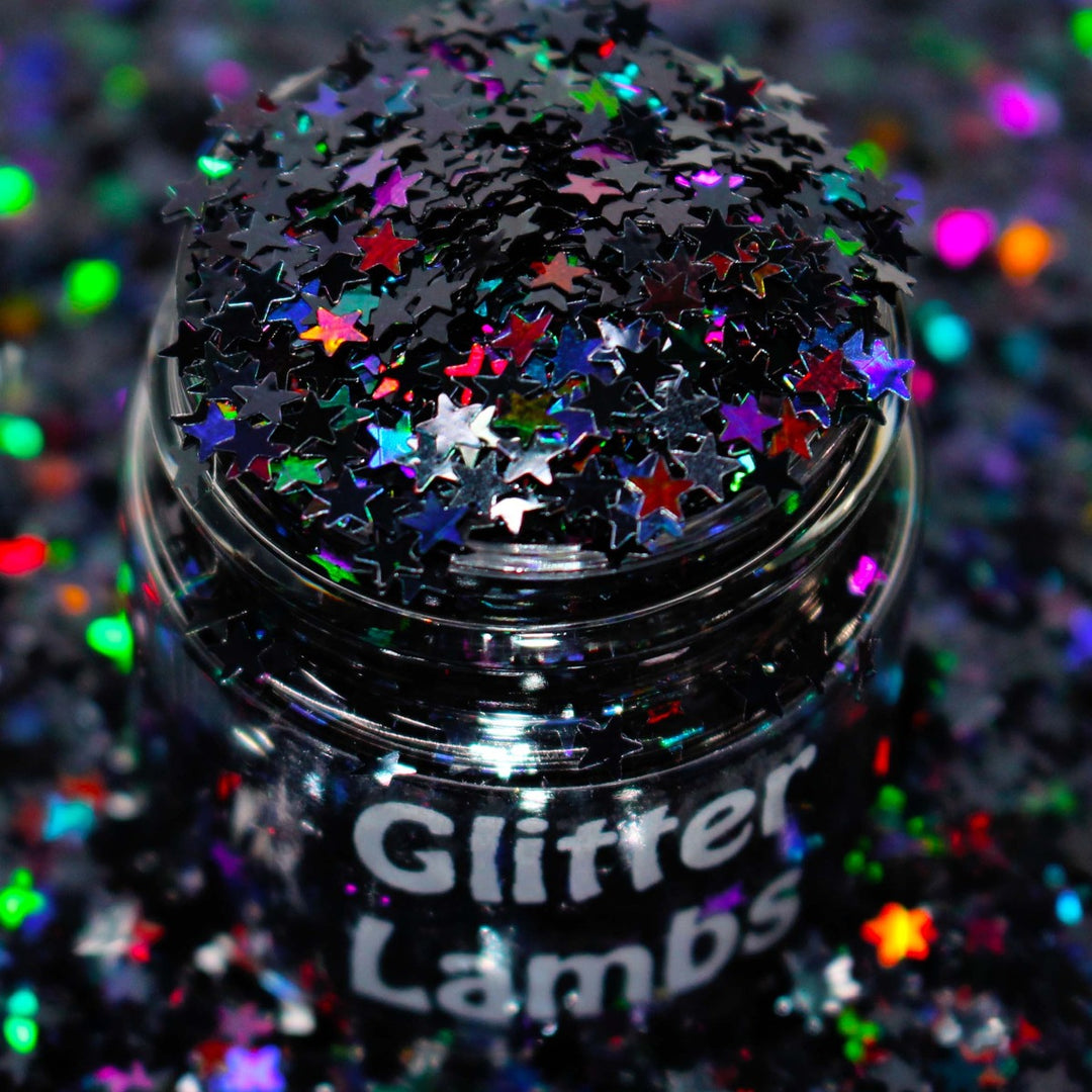 I've Got A Spell For That Black Holographic Star Glitter by GlitterLambs.com 3mm