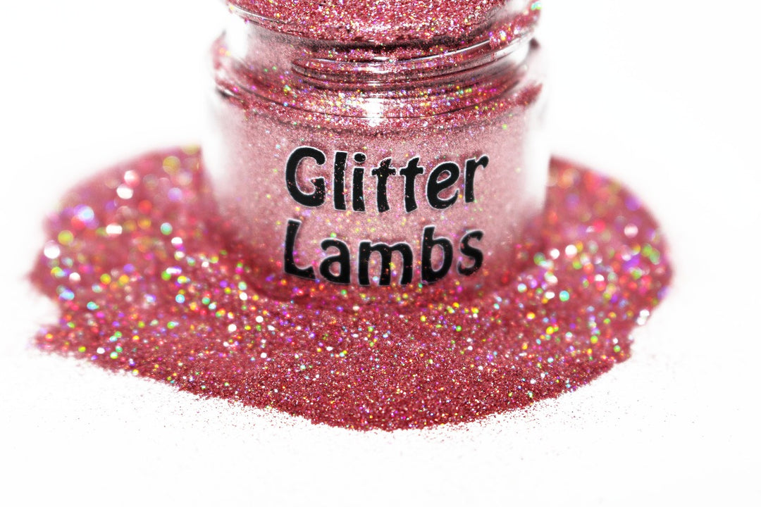 Ice Cream Truck Glitter. A pink holographic glitter that is a size .004. Great for crafts, nails, resin, acrylic pouring, tumbler cups, diy projects, body, etc by GlitterLambs.com