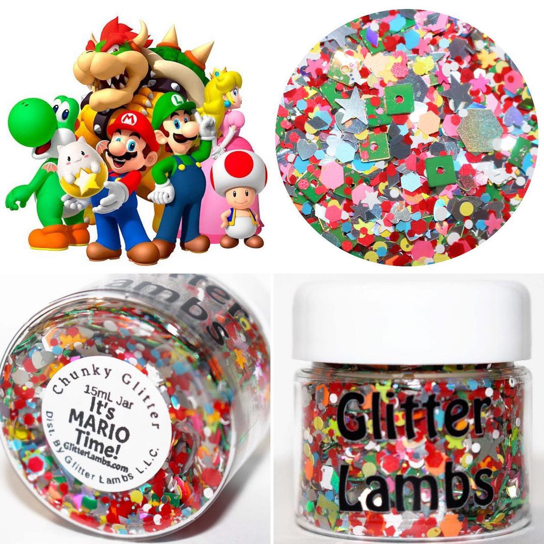 It's Mario Time Glitter by GlitterLambs.com