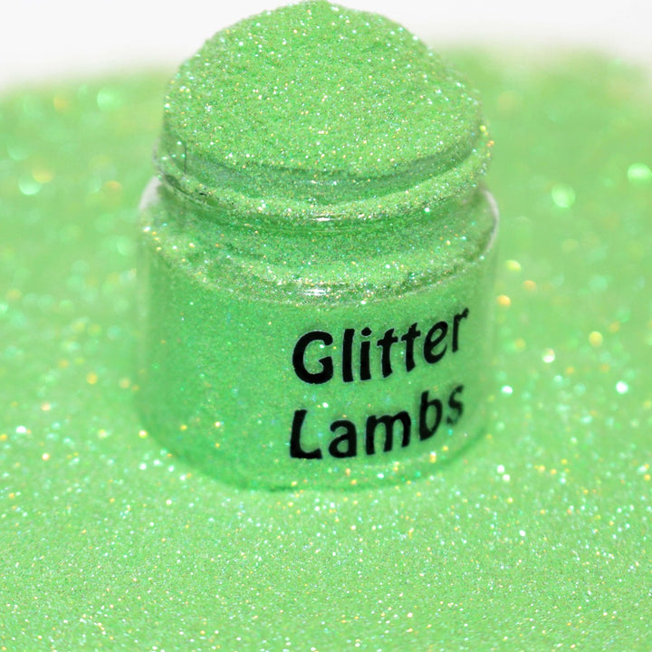 Lemon Lime Snow Cone Cosmetic Iridescent Glitter .004 by GlitterLambs.com Lime Green