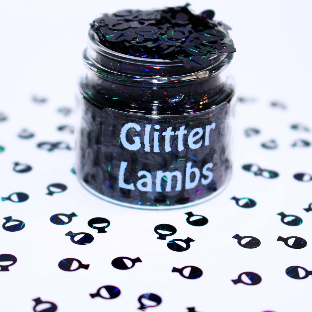 Let's Make A Potion Bottle Halloween Black Holographic Glitter by GlitterLambs.com