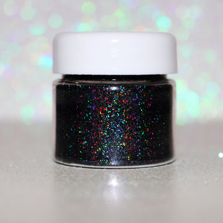 Glitter Lambs "Licorice" Black Holographic Glitter Eyeshadow | Makeup Beauty Cosmetics Shop GlitterLambs.com
