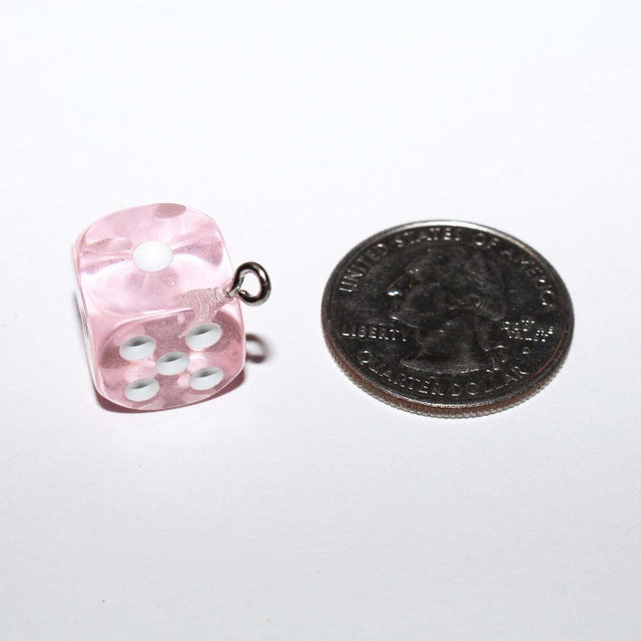 Light Pink Die (dice) charms by glitterlambs.com